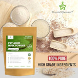 Cosmic Element Psyllium Husk Powder Organic, Vegan-Friendly, Gluten-Free and Non-GMO | Keto Baking Bread, Easy Mixing Fiber for Regularity, Finely Ground - 16 oz