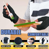 2 Pairs Copper Arthritis Gloves for Women Men, Compression Gloves with Adjust Strap for Arthritis, Wrist Support, Hand Pain, Fingerless Computer Typing Gloves for Carpal Tunnel, RSI (Large/X-Large)