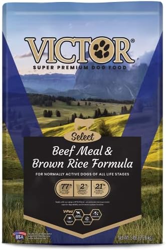 Victor Super Premium Dog Food – Select - Beef Meal & Brown Rice Formula – Gluten Free Beef Meal Dry Dog Food for All Normally Active Dogs of All Life Stages, 5 lbs