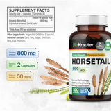 MAUWE HERBS Horsetail Herb Capsules - Organic Horsetail Powder 800mg - Boost Hair Growth & Thickness, Reduce Hair Fall - 100 Vegan Pills