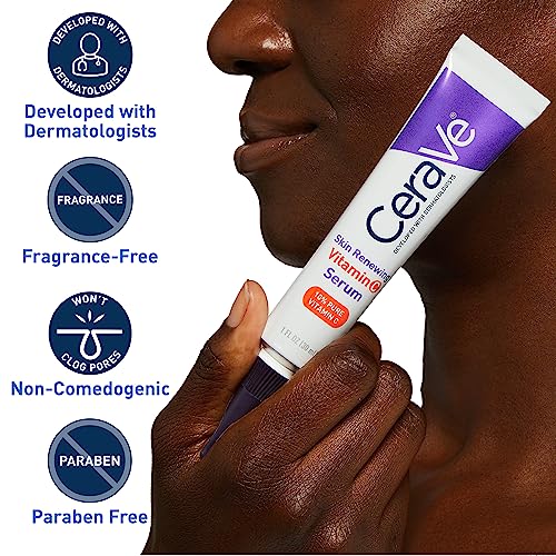 CeraVe Vitamin C Serum with Hyaluronic Acid | Skin Brightening Serum for Face with 10% Pure Vitamin C | Fragrance Free | 1 Fl. Oz