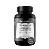 Better Alt Sea Moss Capsules- Irish Seamoss with Black Seed Oil, Ashwagandha & Black Pepper for Stamina, Strength & Endurance- High Potency Seamoss Supplement - 60 Servings, 120 Capsules