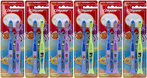 Colgate Ocean Explorer Extra Soft Kids Toothbrush, 2 Count (Pack of 6) Total 12 Toothbrushes
