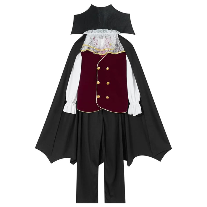 DNQCOS Boys Kids Vampire Halloween Costume Gothic Classic Cosplay Dress Up (Black, 7-9 Years)