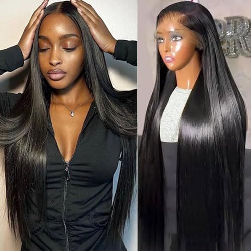 Lemoda 210% Density Full 13x6 SKINLIKE Real HD Lace Frontal Wigs Straight 13x6 Full Lace Frontal Virgin Human Hair Wigs Invisible 0.1mm Ultra-thin Knots Frayed Ends Lace Wig 20Inch