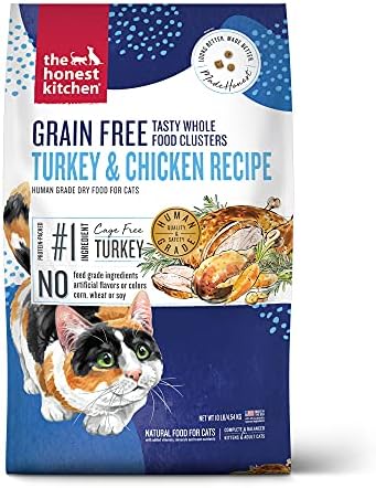 The Honest Kitchen Whole Food Clusters Grain Free Turkey & Chicken Dry Cat Food, 10 lb Bag