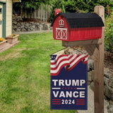 Trump Vance 2024 Garden Flag Sided Burlap 12x18 inch Trump Vance Take America Back Flags Yard Outdoor Decoration