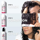 LUS (Love Ur Self) 3-Step System Shampoo and Conditioner Set with All-in-One Styler for Kinky-Coily Hair Nongreasy & Moisturizing - 8.5oz each