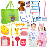 Doctor Costume for Kids, Dress Up Clothes Career Day Costume for Girls Boys Kids Scrubs, Toddler Doctor Play Set Halloween Costume for Girls Toys for Age 4-6, Birthday Gifts for 3 4 5 6 Year Old Girl