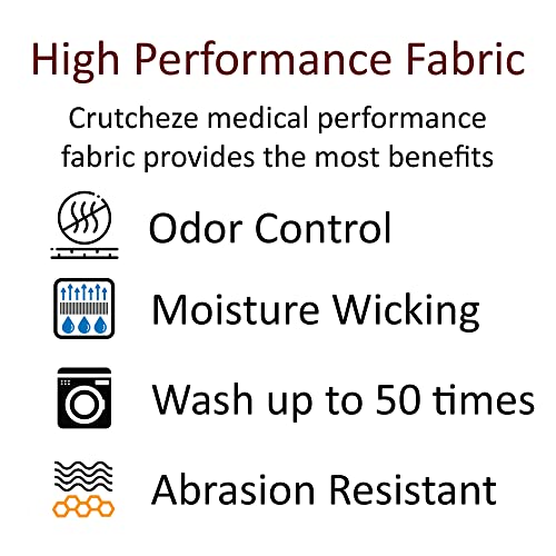 Crutcheze Premium USA Made Crutch Pad and Hand Grip Covers | Comfortable Underarm Padding Washable Breathable Moisture Wicking Odor Reducing- Accessories for Adult & Youth Crutches (Black)