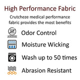 Crutcheze Premium USA Made Crutch Pad and Hand Grip Covers | Comfortable Underarm Padding Washable Breathable Moisture Wicking Odor Reducing- Accessories for Adult & Youth Crutches (Black)