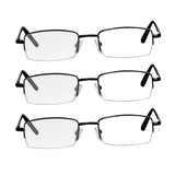 TruVision Readers 3 Pk - Gunmetal Metal Frames and Clear Acrylic Lenses 1.75