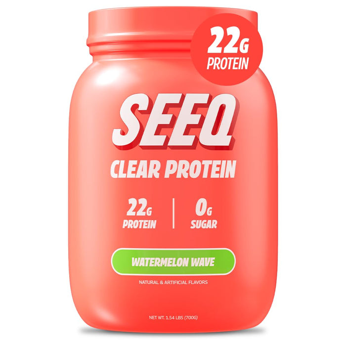 SEEQ Clear Whey Isolate Protein Powder, Watermelon Wave - 25 Servings, 22g Protein Per Serving - 0g Lactose, Sugar-Free, Keto-Friendly, Soy Free - Juice-Like Protein, Post-Workout Recovery