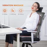 Snailax Massage Throw Pillow & Massage Seat Cushion with Heat, Vibrating Heated Back Massager, 3 Massage Modes & 2 Heat Settings,Portable Seat Massage Chair Pad for Office, Home,Travel,Ideal Gifts