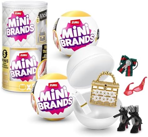 Mini Brands Fashion 2 Pack Series 3 by ZURU Real Miniature Fashion Brands Collectible Toy, 2 Capsules of 5 Mystery Miniature Brands for Girls, Teens, Adults and Collectors (2 Pack)