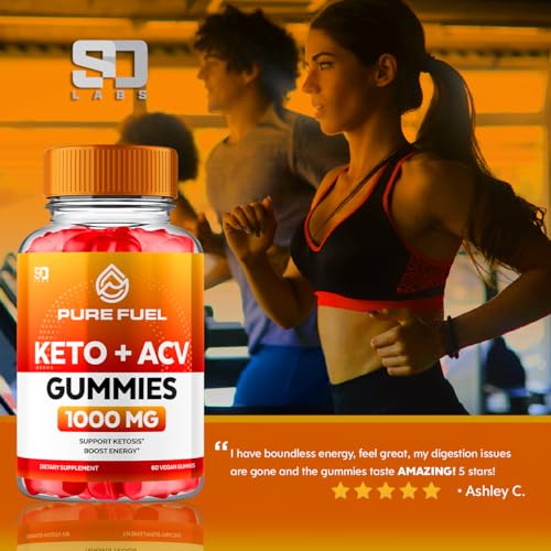 (2 Pack) Pure Fuel Keto ACV Gummies, Pure Fuel Keto Gummies Maximum Strength, Pure Fuel Keto + ACV Vegan Gummies Advanced Formula 1000MG Apple Cider Vinegar Plus Folic Acid Vitamin B12 (120 Gummies)