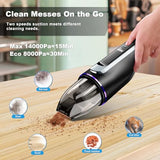 DRECELL Handheld Vacuum Cordless, Car Vacuum with Brushless Motor & 14000Pa Suction, 1.2lbs Lightweight, LED Light, Slim Mini Vacuum Cleaner for Car Home Pet