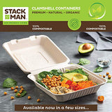 100% Compostable Oval Paper Plates [50-Pack] - {PFAS-Free} - {BPI Certified} - [12 Inch] Heavy Duty, Eco-Friendly, Biodegradable Bagasse Platters - Natural Brown 12" Oval Platter Plates by Stack Man