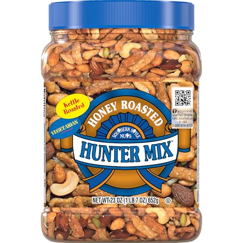 Southern Style Nuts Honey Roasted Hunter Mix, 23 Ounces, Sesame Sticks, Peanuts, Sunflower Kernels, Almonds, Cashews, and Pepitas