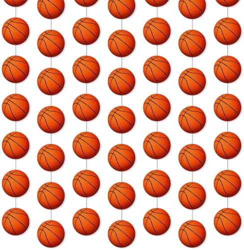 Faccito 8 Pcs Sports Party Banners Sports Theme Party Hanging Decorations Sports Paper Garland for Boys Kids Teens Sports Birthday Party Baby Shower Home Classroom Supplies Decor (Basketball)