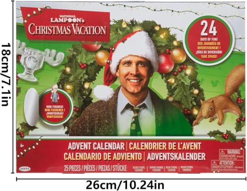 24 Day Christmas Advent Calendar, Contains 24 Gifts, National Lampoon’s Christmas Vacation Advent Calendar,Christmas Vacation Figures and Accessories Christmas Countdown Calendar Gift (1PC)