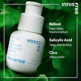 innisfree Retinol Cica Moisture Recovery Serum with Retinol, Salicylic Acid, and Cica, Gentle Korean Soothing Serum (Packaging May Vary)