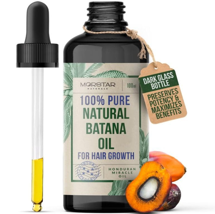 Raw Batana Oil for Hair Growth – Dr Sebi Batana Hair Growth Oil from Honduras – 100% Pure, Cold-Pressed for Thicker Strands, Deep Hydration & Frizz Control (3.4 oz)