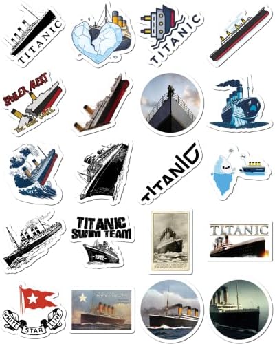 Sticker Vinyl Stickers Titanic Decal Bumper Laptop Bike Car Truck for Guitar Water Botter Luggage Home Decor Skateboard, White, 8.5'' x 11''