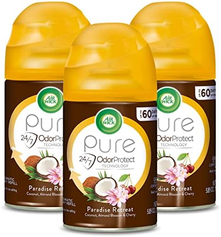 Air Wick Freshmatic Automatic Spray Air Freshener Refill, Paradise Retreat Scent, 5.89 Oz (Pack of 3)