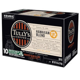 Tully's Coffee Hawaiian Blend, Keurig Single Serve K-Cup Pods, Medium Roast, 60 Count, (6 Packs of 10)