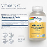 Solaray Vitamin C w/Rose HIPS, Acerola & Bioflavonoids, 1000mg, Supports Immune Function & Healthier Skin, Hair, Nails, Non-GMO, Vegan, 250 CT