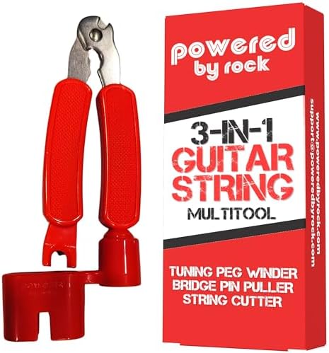 Guitar String Winder, String Cutter and Bridge Pin Puller - 3-in-1 Guitar Tool for Acoustic and Electric Guitars - Wind Guitar Strings Quickly - Cut Excess String Off - Pull Pins Out Easily
