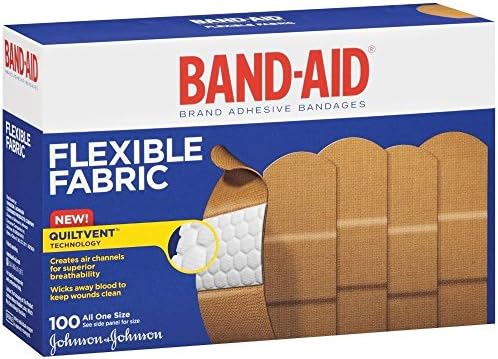 Flexible Fabric Adhesive Bandages, 1" x 3", 100/Box (Pack of 4)