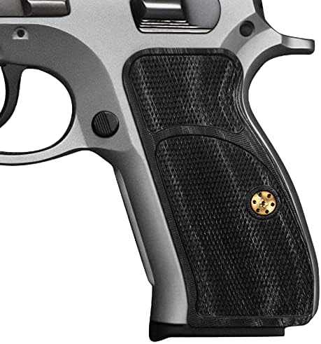 Cool Hand Wood Grips for CZ 75/85 Compact, CZ P-01, P100, C100, T100, PCR, CZ 75 D, Gun Grips Screws Included, Checker Diamond Cut Texture