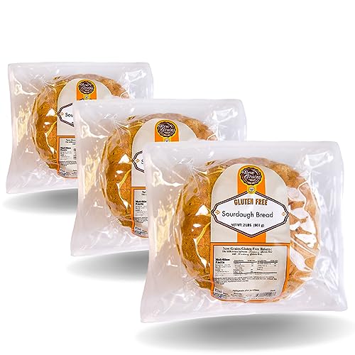 New Grains Artisan Sourdough Round Bread | Gluten Free Bread, Delicious Sourdough Taste with Fluffy Chewy Texture and Crisp Tanned Crust | Bread Fresh for Simple Snacks and Tasty Sandwiches | 3 Pack
