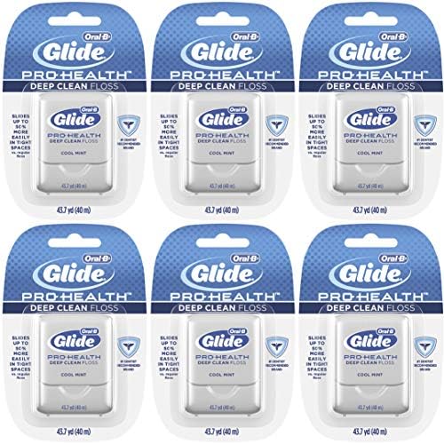 Oral-B Glide Pro-Health Deep Clean Cool Mint Flavor Floss 40 M (Pack of 6)