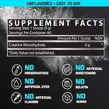 Nutrex Research Creatine Monohydrate Powder Unflavored | 5G Micronized Creatine Powder Per Serving | 60 Servings