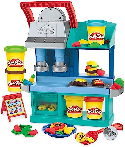 Play-Doh Kitchen Creations Busy Chef's Restaurant Playset, 2-Sided Play Kitchen Set, Preschool Cooking Toys, Kids Arts & Crafts, Ages 3+