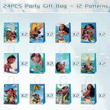 Saenkoe 24pcs Moana Party Favor Gift Bags Moana Party Supplies Candy Treat Gift Bags with Handles for Birthday Party Decorate