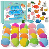 Bath Bombs for Kids with Surprise Inside, 20 Pack Kids Bath Bombs Gift Set with Toys for Girls Boys, Handmade Bubble Bath Fizzy Balls Kit for Birthday, Christmas, Easter(Package May Vary)