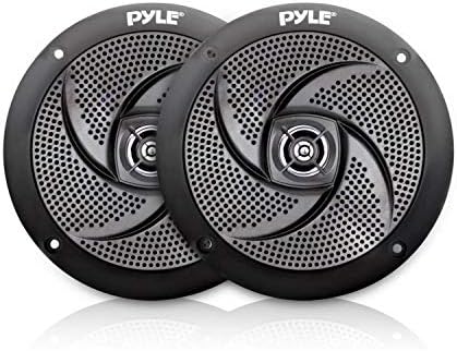 Pyle Marine Speakers - 5.25 Inch Low Profile Slim Style Waterproof Wakeboard Tower and Weather Resistant Outdoor Audio Stereo Sound System with 180 Watt Power - 1 Pair in White (PLMRS5B)