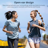 Eigsupia True Open Ear Headphones, Bluetooth Headphones 5.3 Sports with Smart Digital Display, 36H Playtime, IP54 Waterproof, Wireless Earbuds Lightweight Design Fit Cycling, Running, Workout (Black)