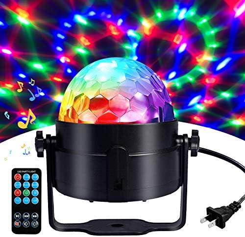 Disco Ball Disco Lights-COIDEA Party Sound Activated Storbe Light with Remote Control DJ Lighting,Led 3W RGB Light Bal, Dance lightshow for Halloween Home Room Parties Kids Birthday Wedding Show