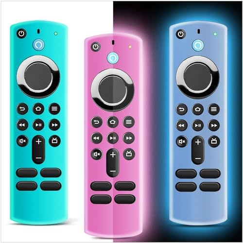 (3 Pack) ONEBOM Silicone Protective Remote Case Cover, Silicone Cover Skin| Glow in The Dark(Glow Pink&Glow Blue&Sky Blue)