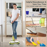 Cordless Electric Mop, Electric Spin Mop with LED Headlight and Water Spray, Up to 60 mins Powerful Floor Cleaner with 300ml Water Tank, Polisher for Hardwood, Tile Floors, Quiet Cleaning & Waxing