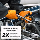 1st Choice 6 mil Mechanic Gloves, Nitrile Gloves Disposable Latex Free - XXL Box of 100 Orange Nitrile Disposable Glove