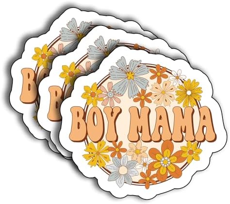 (3Pcs) Boy Mama Sticker, Decal Gift for Mom Mama Grandma Nana Funny Mama Decorate Books Laptop Phone Water Bottles Kindles Stickers Tumbler Sticker Waterproof Vinyl Decorate Sticker 3" Inch