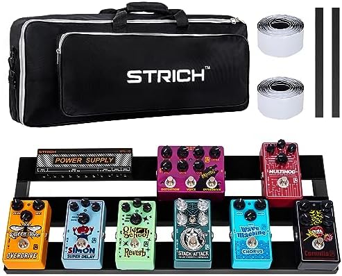 STRICH Guitar Pedal Board Aluminum Alloy 1.51lb Super Light Effect Pedalboard 22'' x 8.66'' with Carry Bag, MINI+ 22
