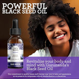 GuruNanda Black Seed Oil, Cold-Pressed Nigella Sativa - Rich in Vitamin D3 5000 Units, K2 & E, High Thymoquinone | Potent Antioxidant for Immune Support, Non-GMO, 2 Fl.oz