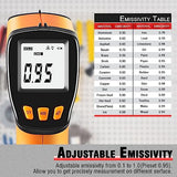 nfrared Thermometer,V·RESOURCING Non-Contact Laser Digital Temperature Gun -50 to 550°C(-58 to 1022°F), LCD Display with Backlight Infrared Thermometer for Laboratory,Kitchen,Factory Industry Use